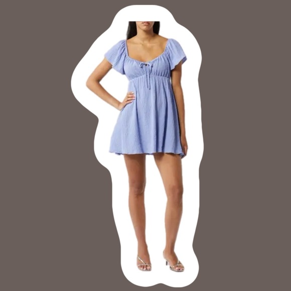 All in Favor Dresses & Skirts - All in Favor | Blue | Textured | Tie Front Dress | Size M | New with tags